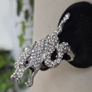 Unique Statement Silver Cubic Zirconia Dragon Ring